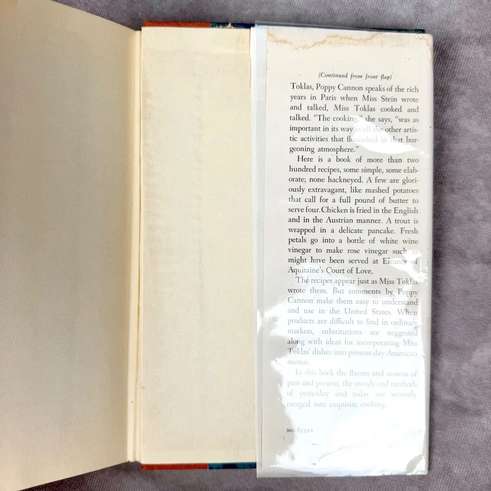 Aromas and Flavors of Past and Present Alice B Toklas 1958 Signed Poppy Cannon